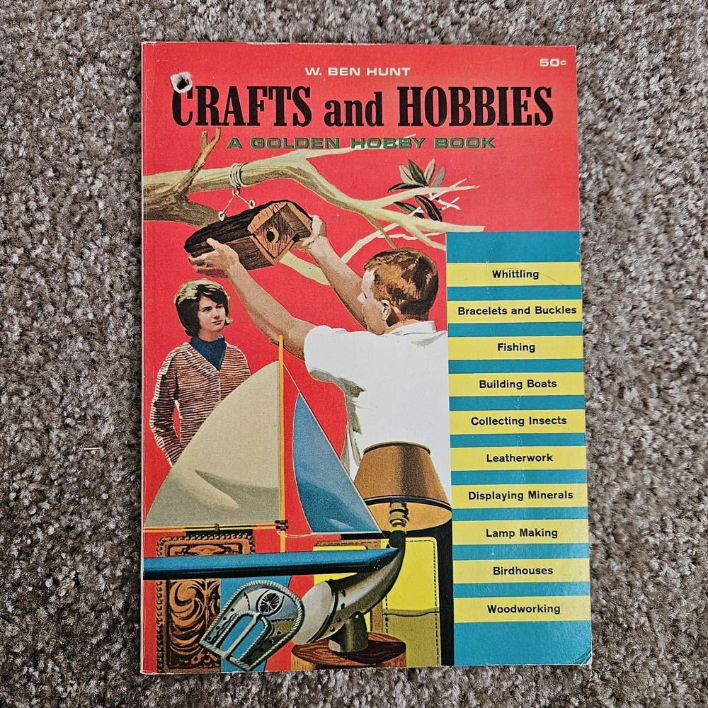 Golden Press Crafts and Hobbies Book Red Vintage 1964 Edition W. Ben Hunt